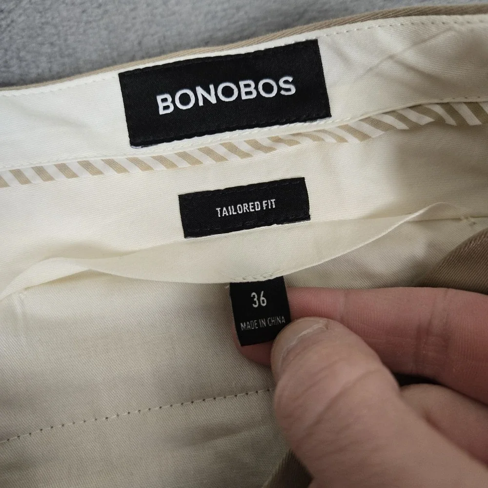 Bonobos Chino Pants Mens 36 Unhemmed Cotton Stretch Tailored Fit Emmetex Italy